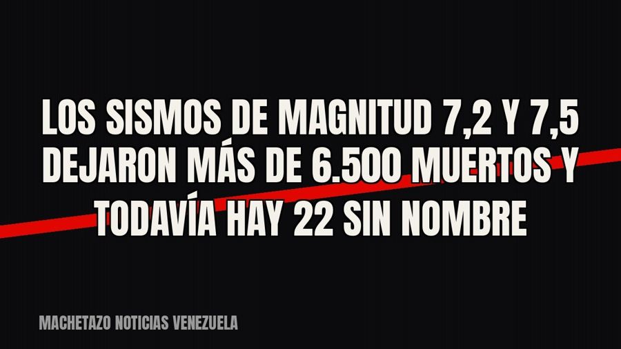 Los sismos de magnitud 7,2 y 7,5 dejaron más de 6.500 muertos y todavía hay 22 sin nombre